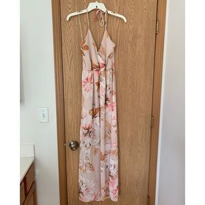 NEW floral print halter maxi summer dress